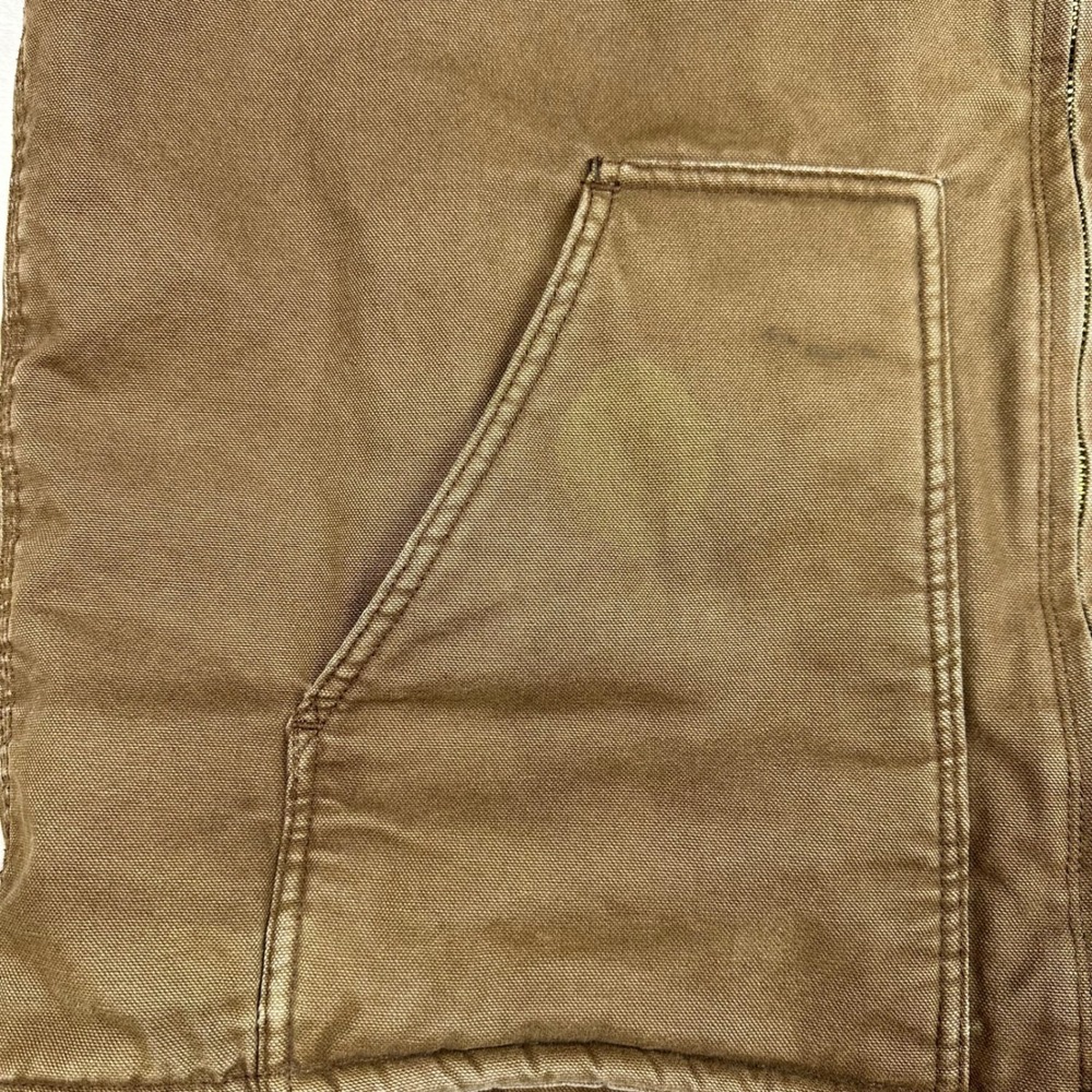 Berne Mens 2XL Brown Duck Canvas Sherpa Lined Workwear Vest Full Zip V-Neck - Picture 6 of 16